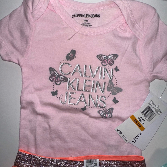 Lot of 3 baby girl clothing items 12 months NEW U.S. Polo Calvin Klein Garanimal - Picture 14 of 16